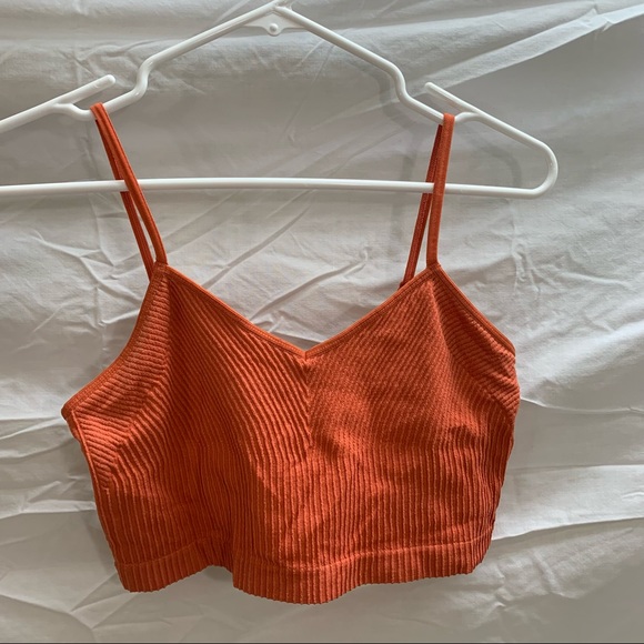 Ribbed Orange Crop Top / Sports Bra - Picture 5 of 8
